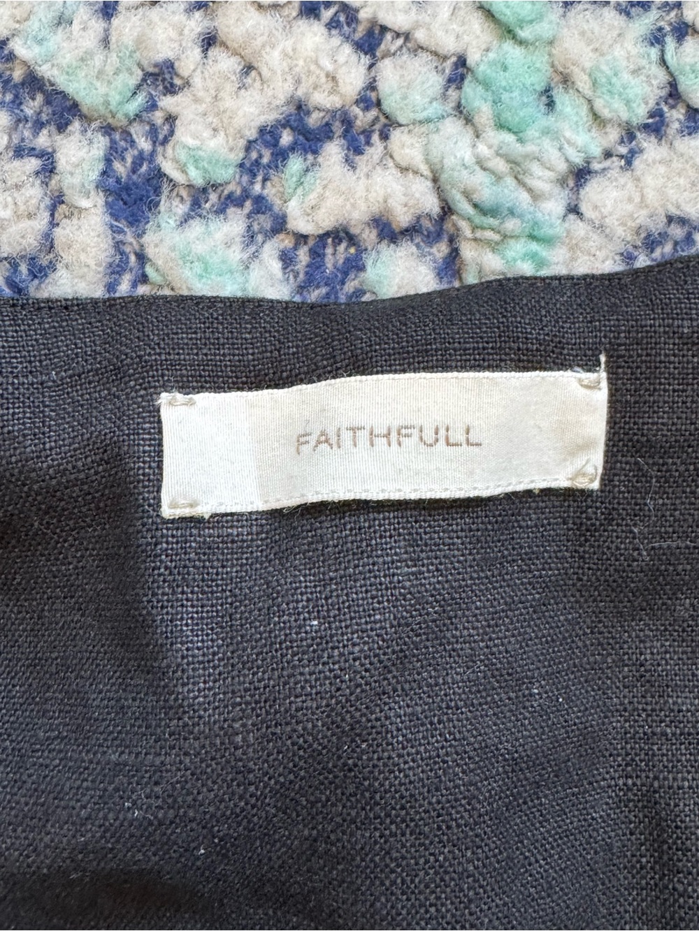 Faithfull the Brand Jacques linen mini dress size 6 black EUC - Picture 8 of 12